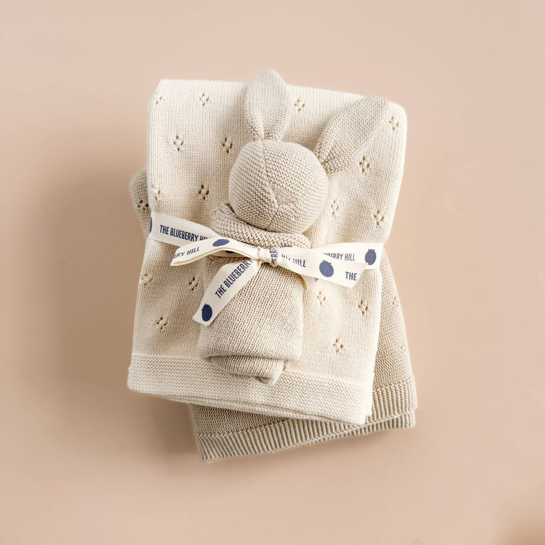 The Blueberry Hill - Blanket Bunny Lovey Birch Cotton Baby Gift Spring Summer