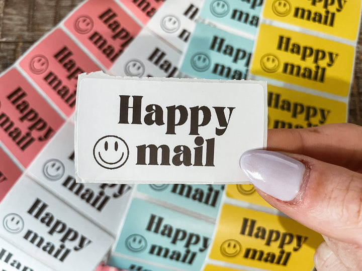 Boho + Babe - Small Business Stickers - Happy Mail Smiley