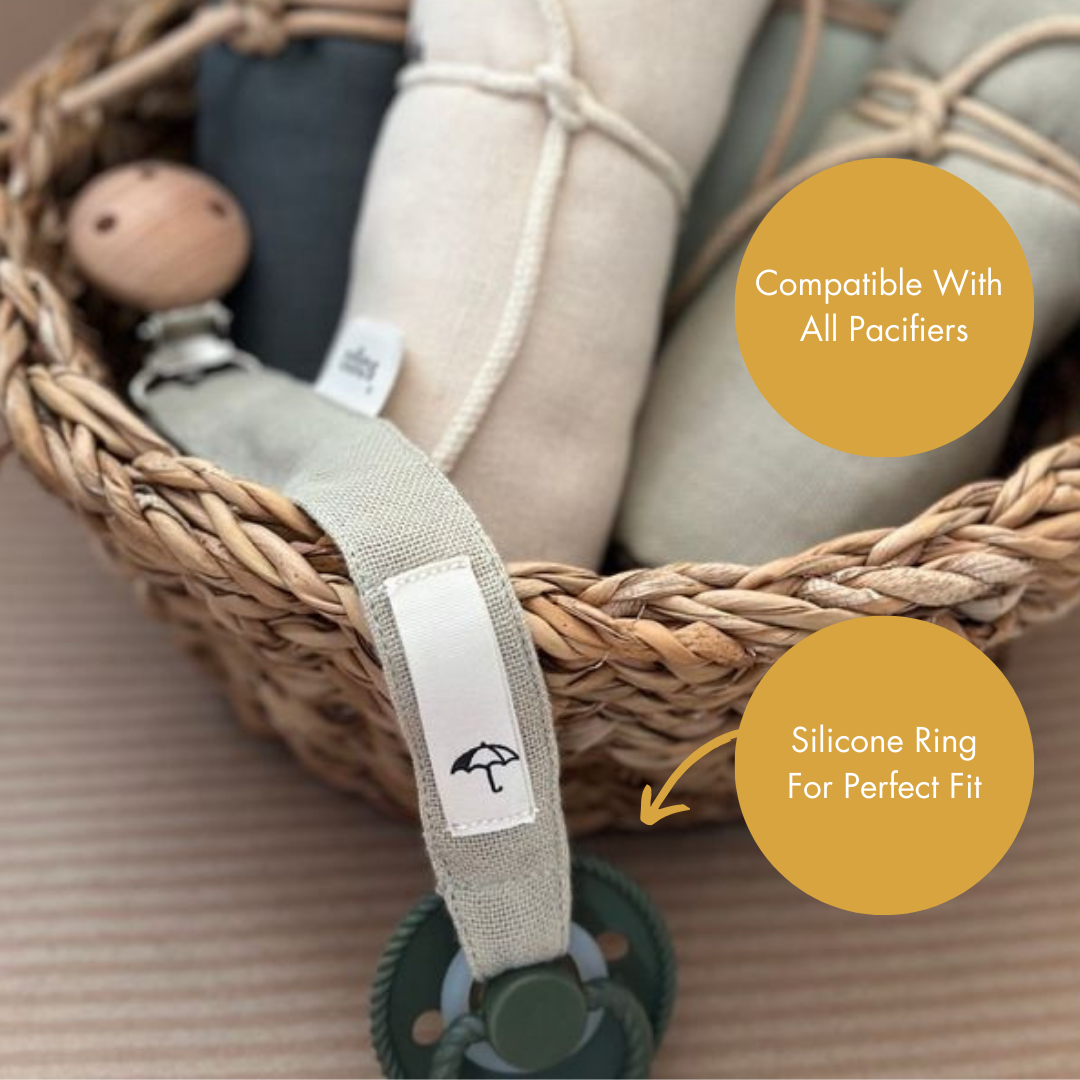 Saga Copenhagen - Pacifier Clip - Green Tea - Organic Cotton