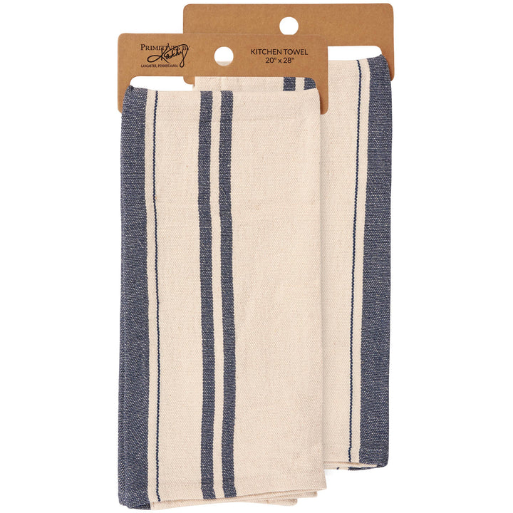 Primitives by Kathy - Cream Blue Stripe Kitchen Towel