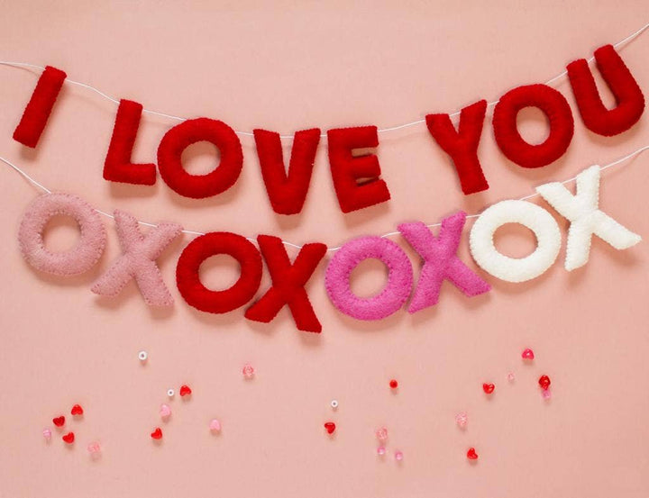 Joy Felts - I LOVE YOU - Wool Letter Garland - Regular Size Letter