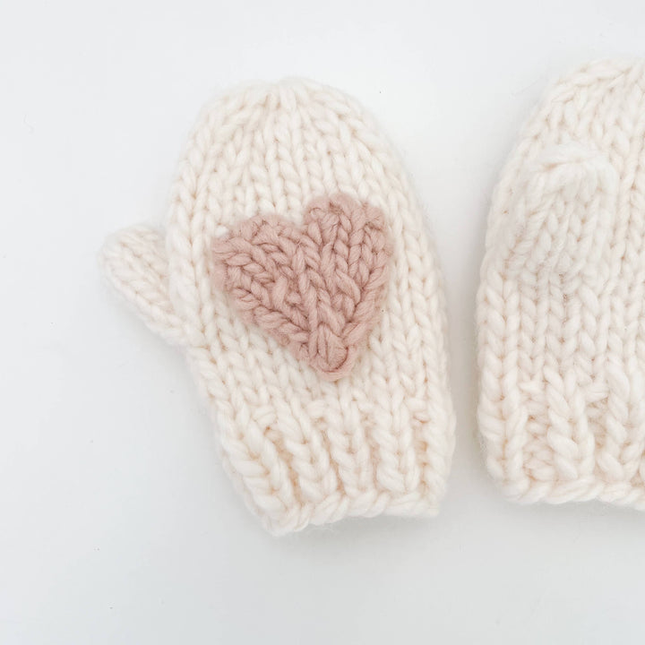 The Blueberry Hill - Heart Mittens, Blush | Baby & Kid Valentine's