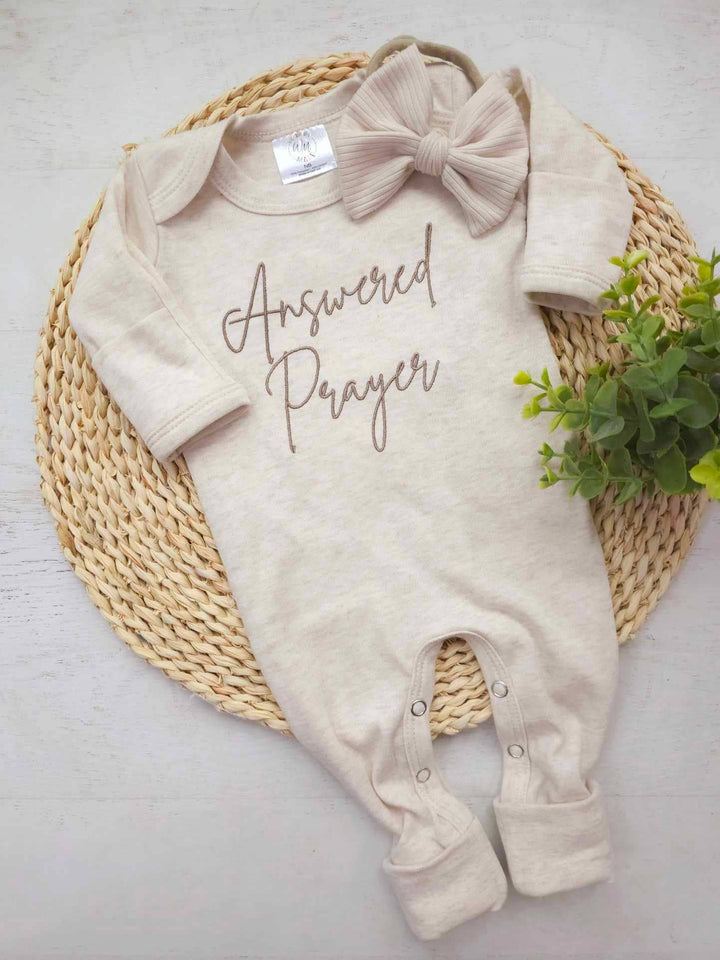 Wonderfully Made - Baby Romper | Answered Prayers Oatmeal