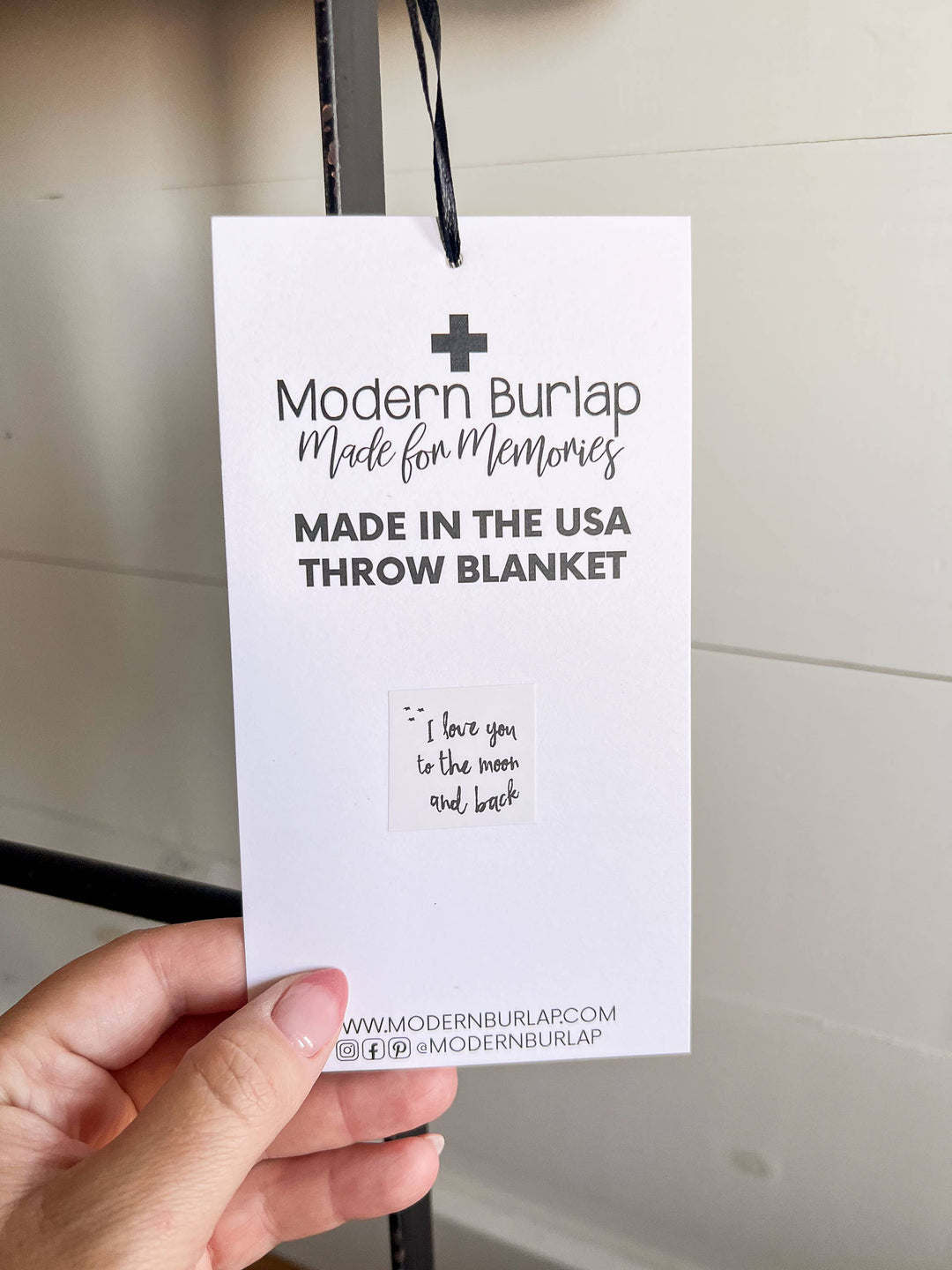 Modern Burlap - Made in the USA | To the moon and back Throw Blanket