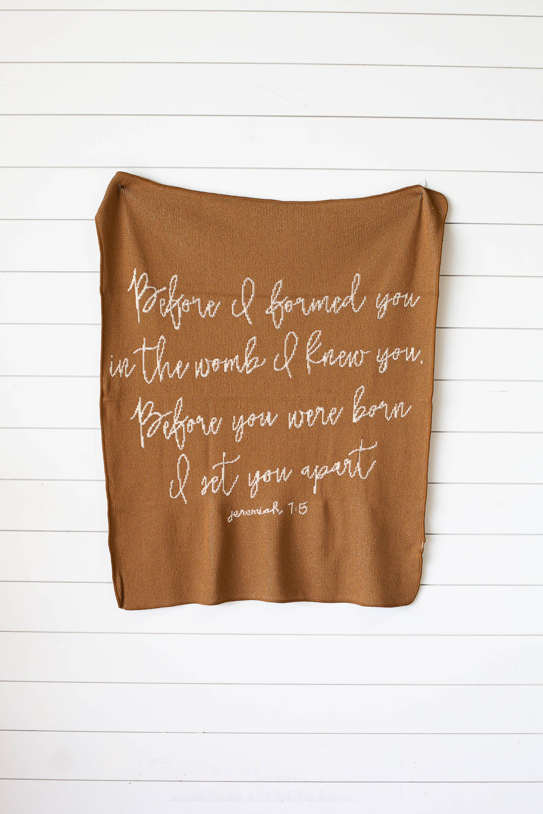 Modern Burlap - Made in the USA | Jeremiah 1:5 Throw Blanket  | Black
