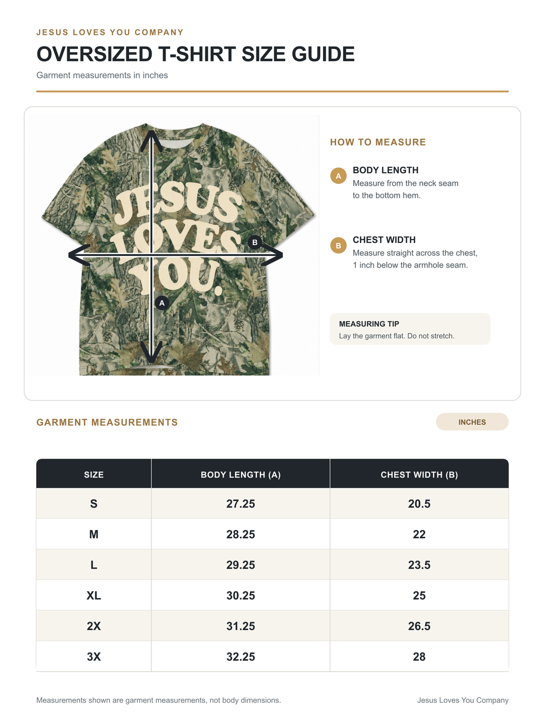 Jesus Loves You Company - LMTD || Heavyweight Camo Tee || Oversized