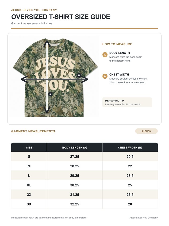 Jesus Loves You Company - LMTD || Heavyweight Camo Tee || Oversized