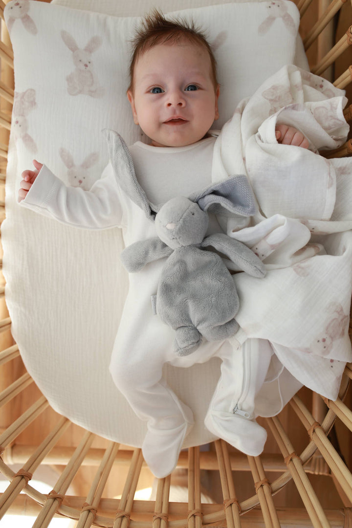BABYLY - Muslin Burp Cloth Set -3 pack - Bunnies