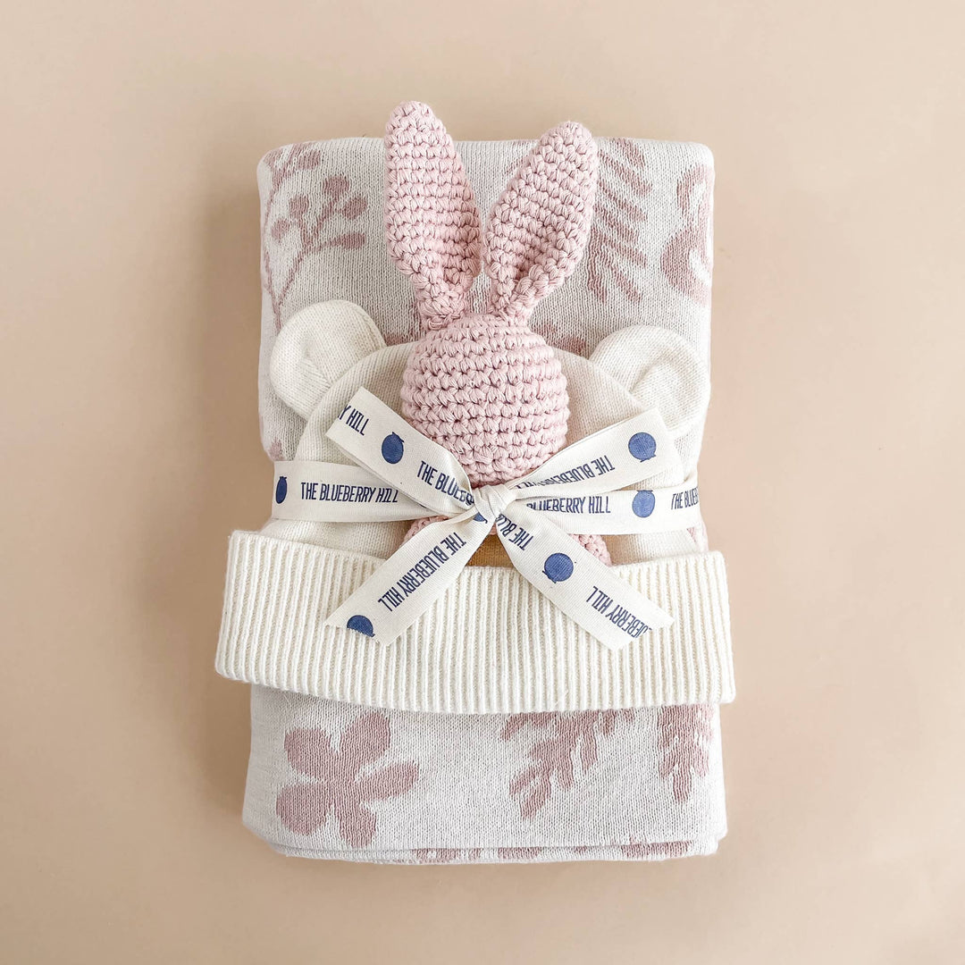 The Blueberry Hill - Floral Blanket Organic Cotton Baby Decor Gift Spring Summer