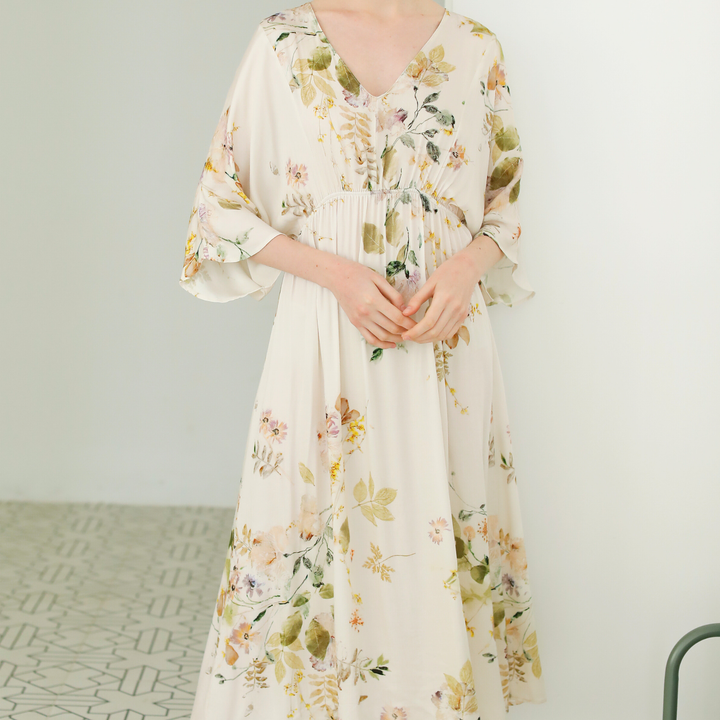 DrifWoo - Blossom Floral Print Nightshirt  Pajamas Dress for Fall