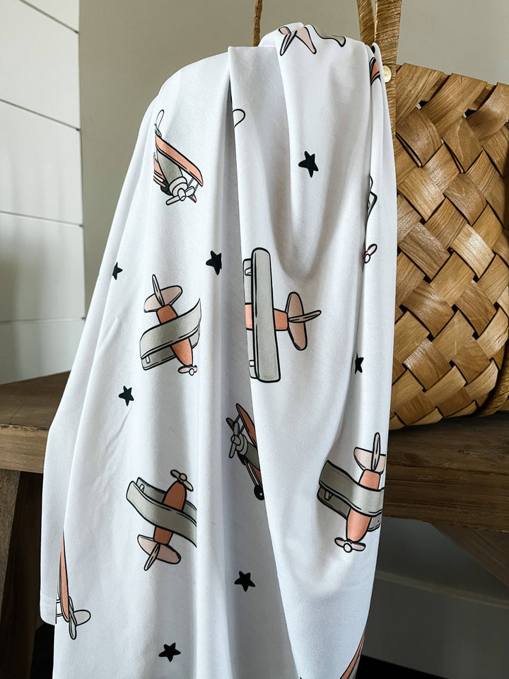 Boho + Babe - Swaddle Blanket - Vintage Airplanes