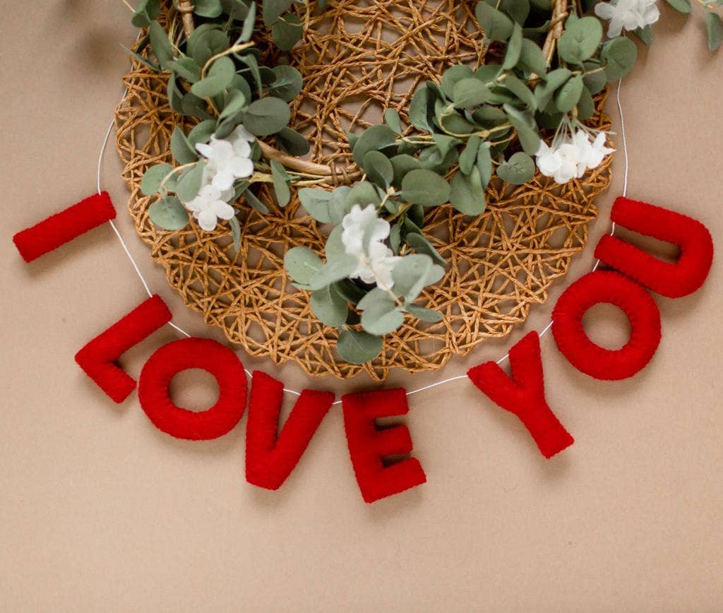 Joy Felts - I LOVE YOU - Wool Letter Garland - Regular Size Letter