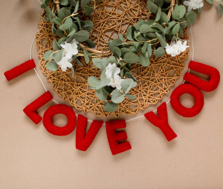 Joy Felts - I LOVE YOU - Wool Letter Garland - Regular Size Letter