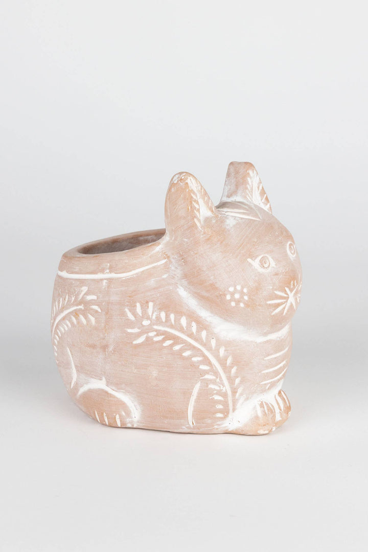 Ten Thousand Villages - Petite Crouching Cat Planter