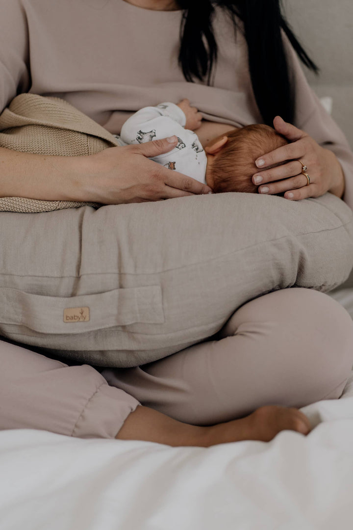 BABYLY - Linen nursing pillow, breast feeding pillow - 3 colors