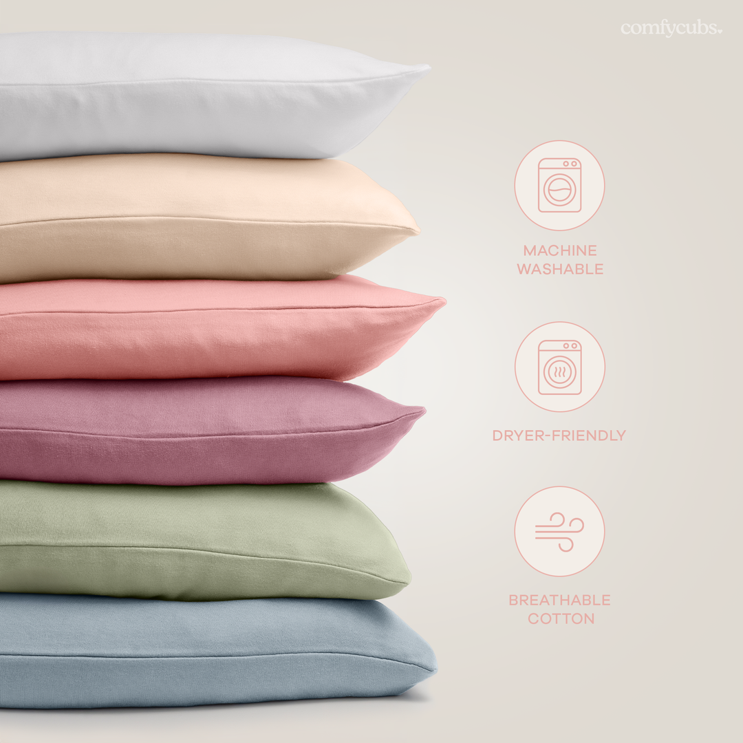Comfy Cubs - Toddler Pillow with Soft Cotton and Muslin Cotton Pillowcase