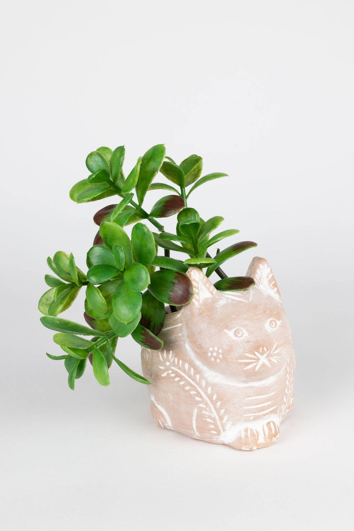 Ten Thousand Villages - Petite Crouching Cat Planter