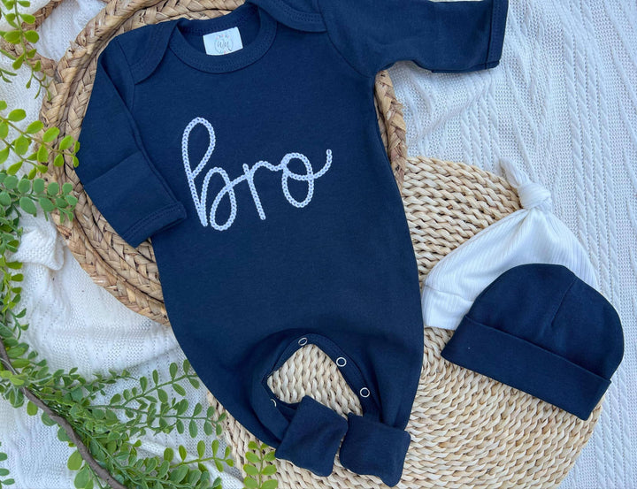 Wonderfully Made - Baby Boy Outift | Navy Blue Romper Bro