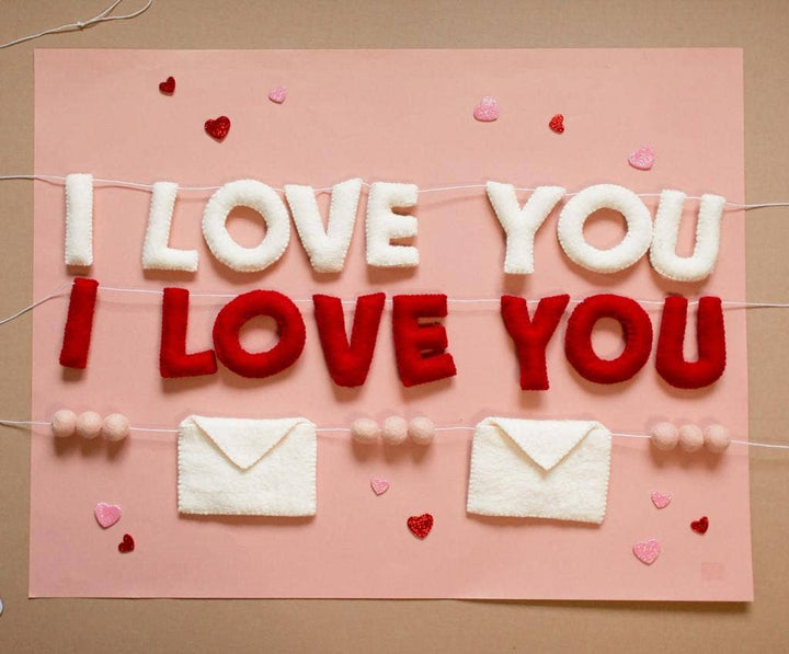 Joy Felts - I LOVE YOU - Wool Letter Garland - Regular Size Letter