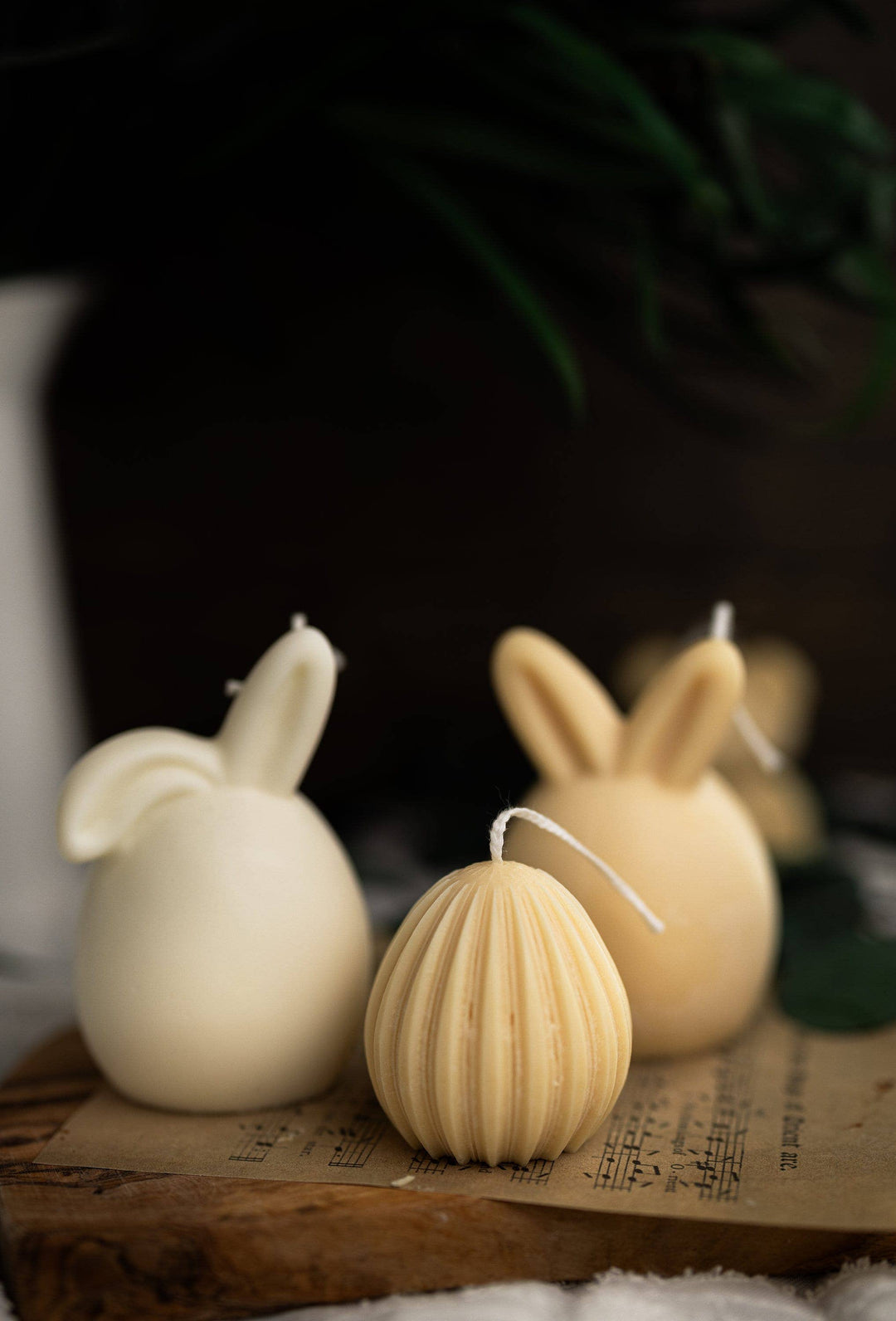 MySunshineCandless - Easter Bunny Egg Candle, Floppy Ears, Easter bunny candle,